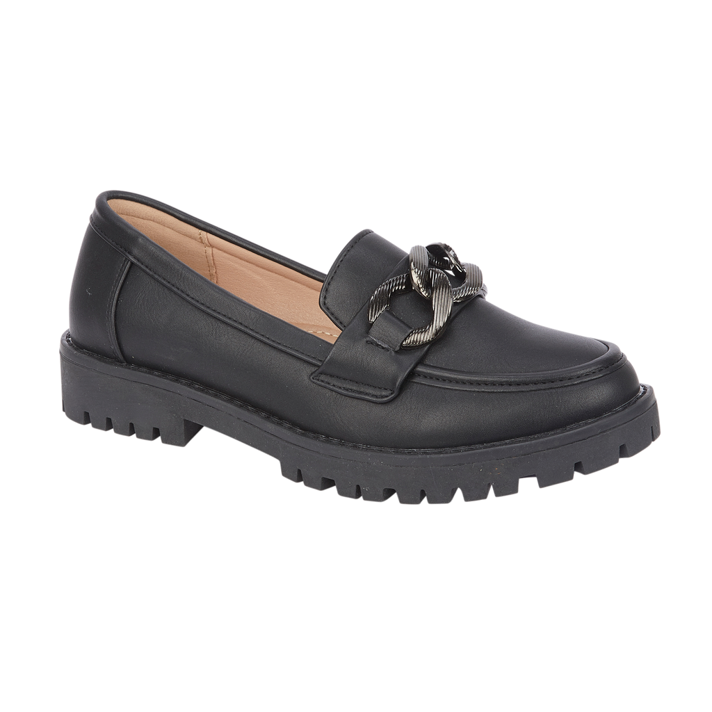 Adeline Chain Mircofibre Loafers
