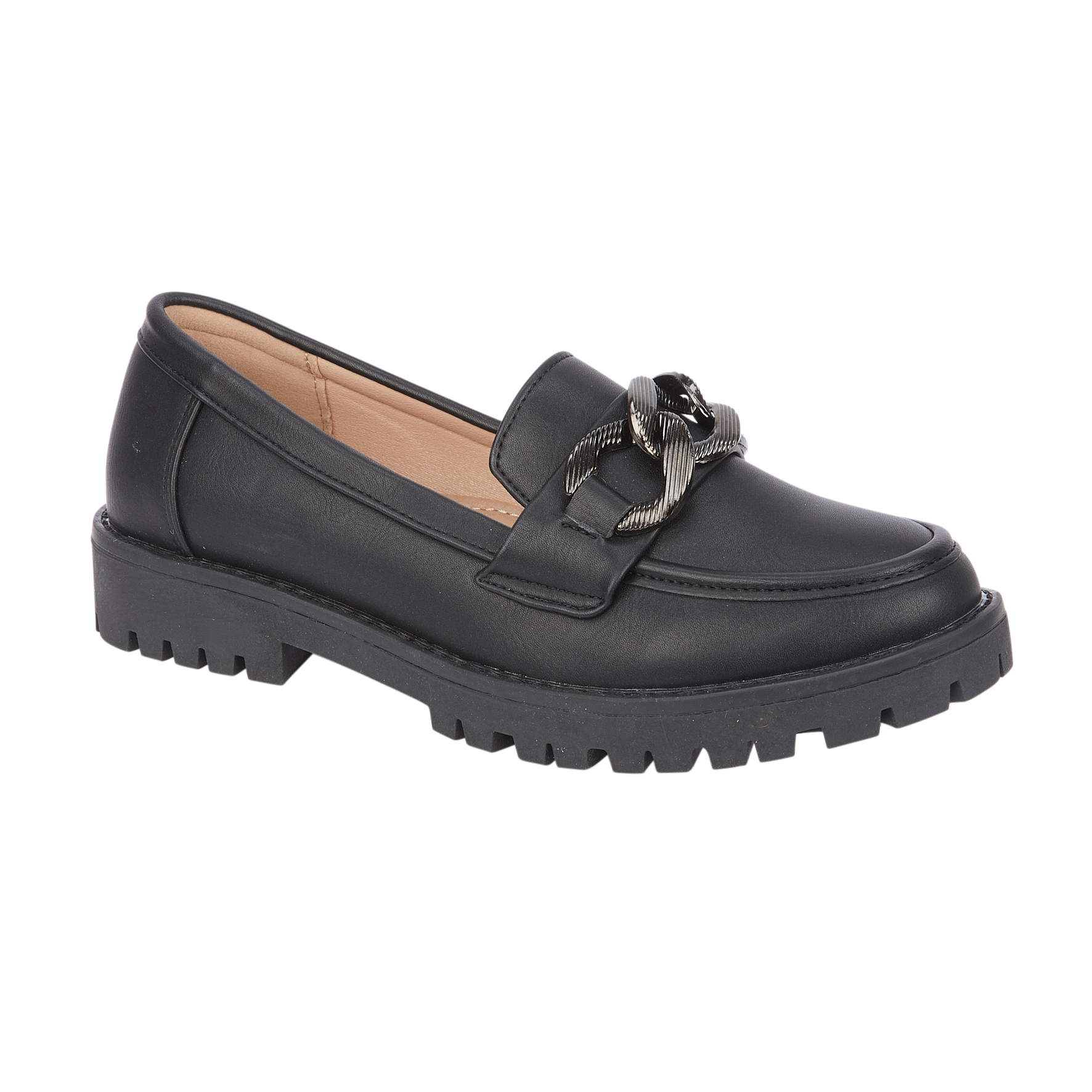 Adeline Chain Mircofibre Loafers