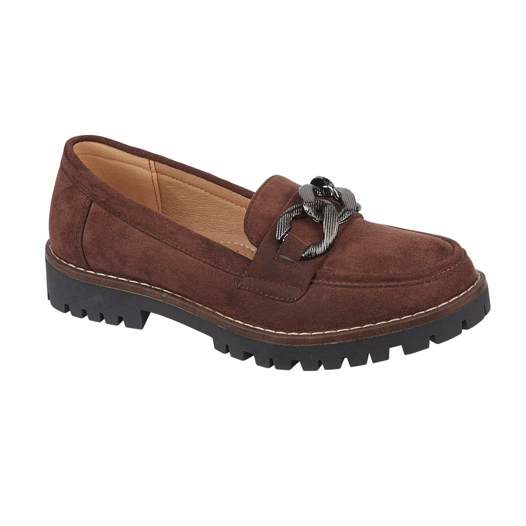 Adeline Chain Mircofibre Loafers