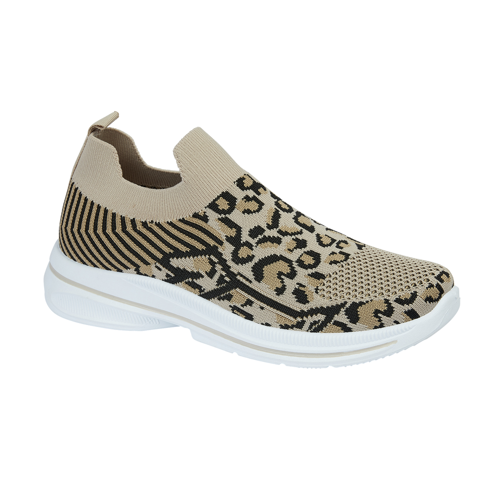 Front lightweight flyknit  leopard print trainer Appletini Urban Jacks 