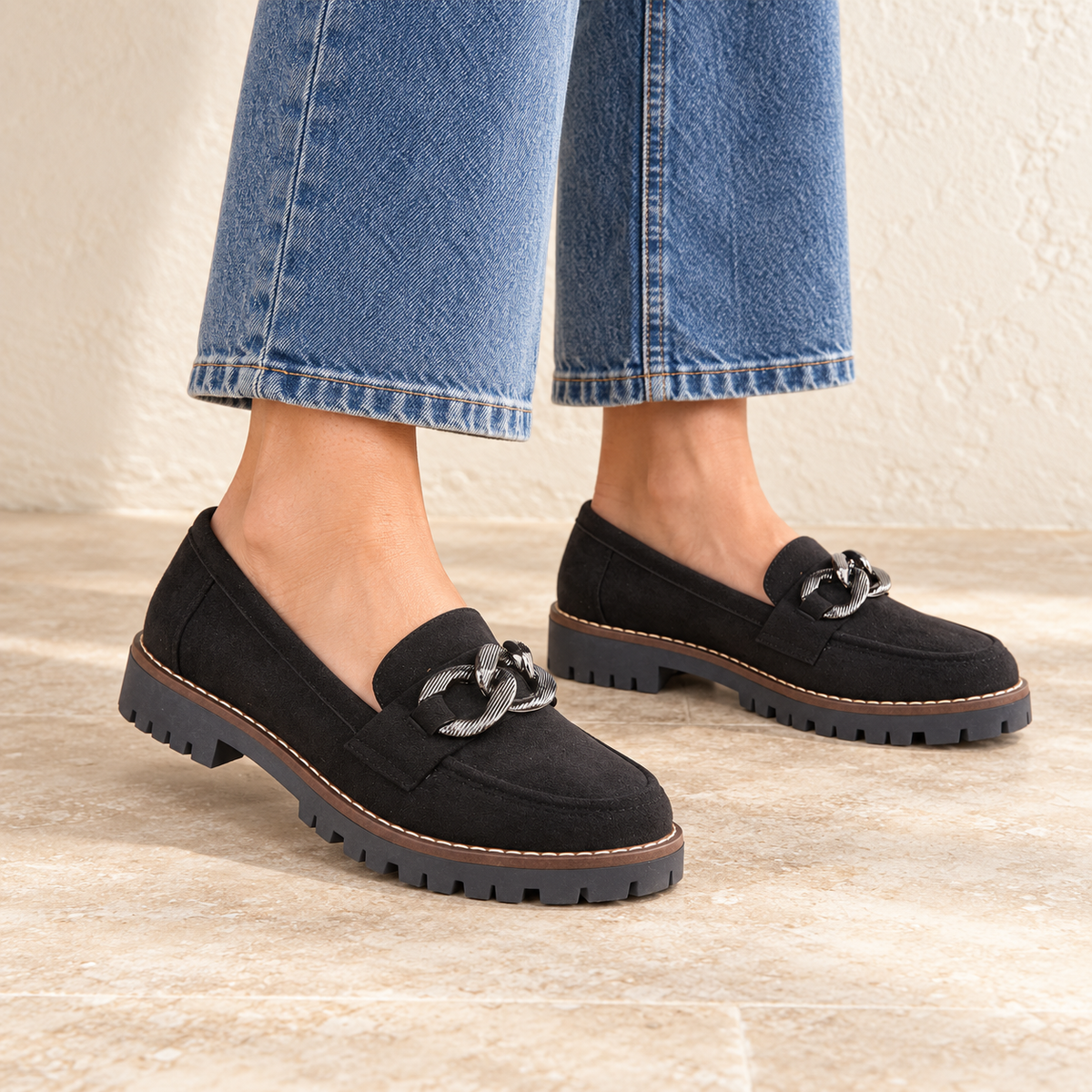 Adeline Chunky Chain Loafers