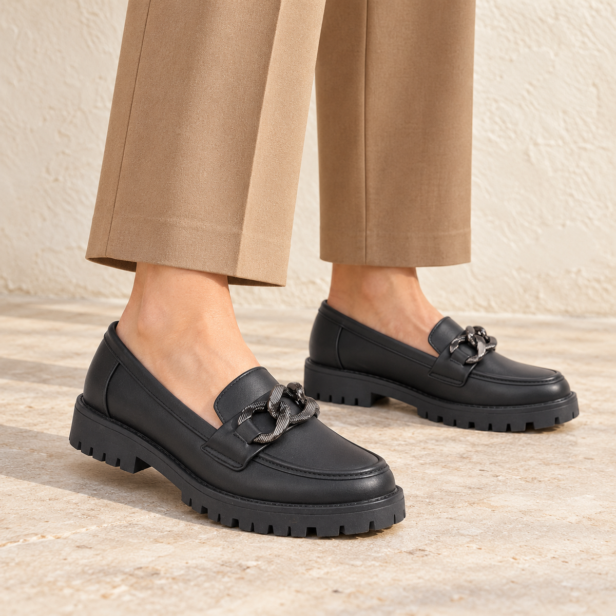Adeline Chunky Chain Loafers