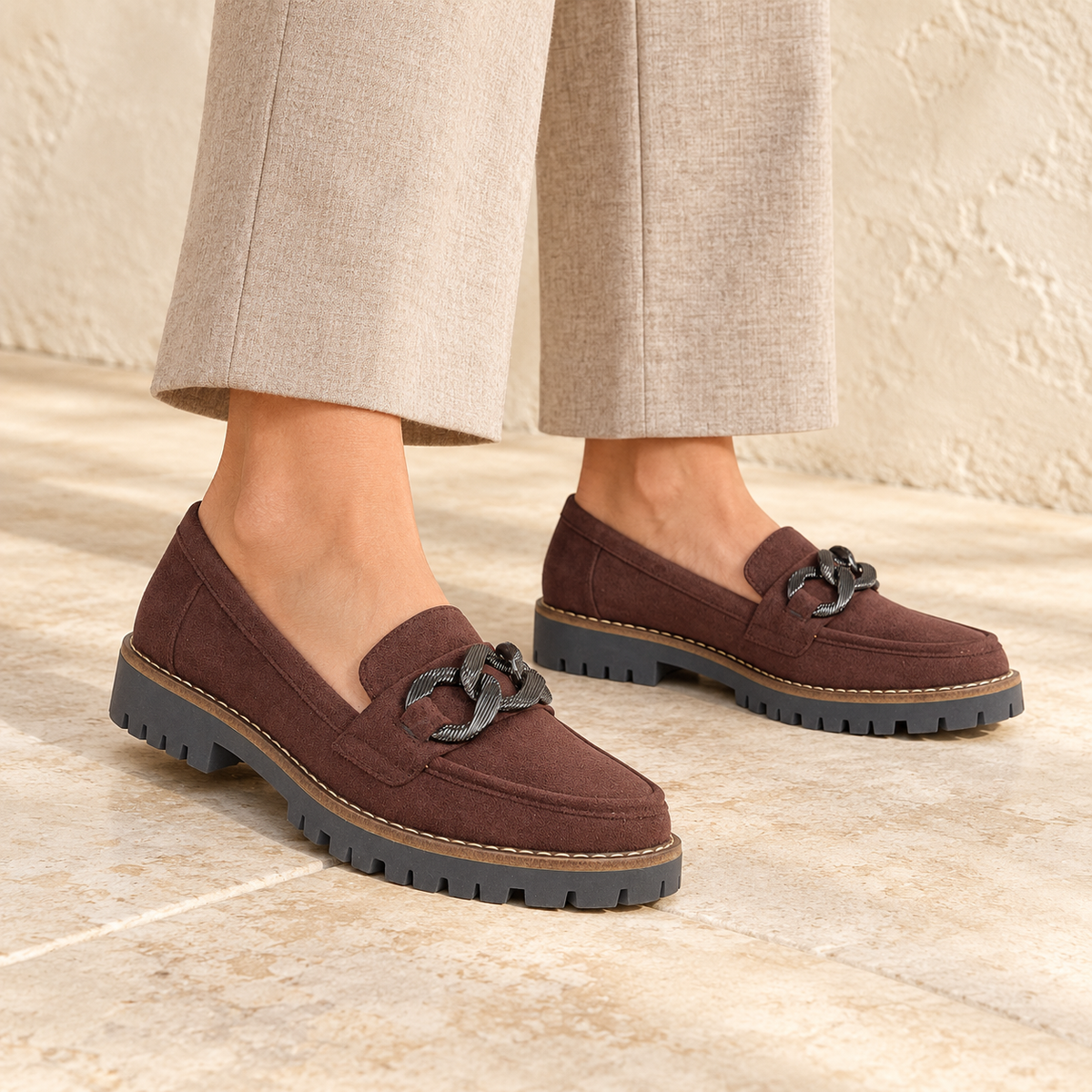 Adeline Chunky Chain Loafers