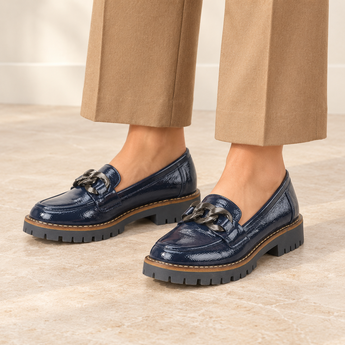 Adeline Chunky Chain Loafers