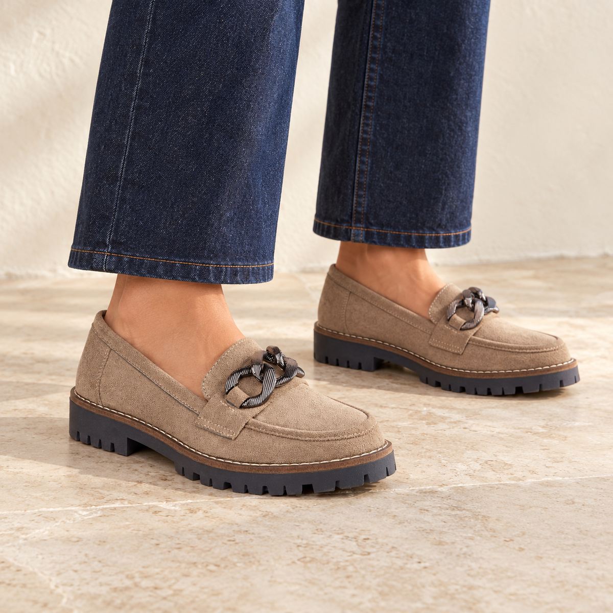 Adeline Chunky Chain Loafers