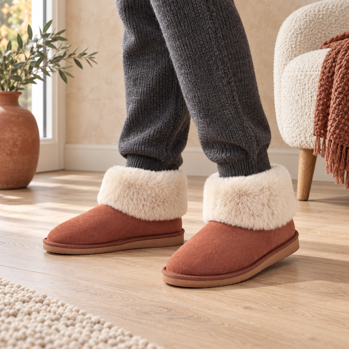 Balmoral Faux Fur Bootee Slipper