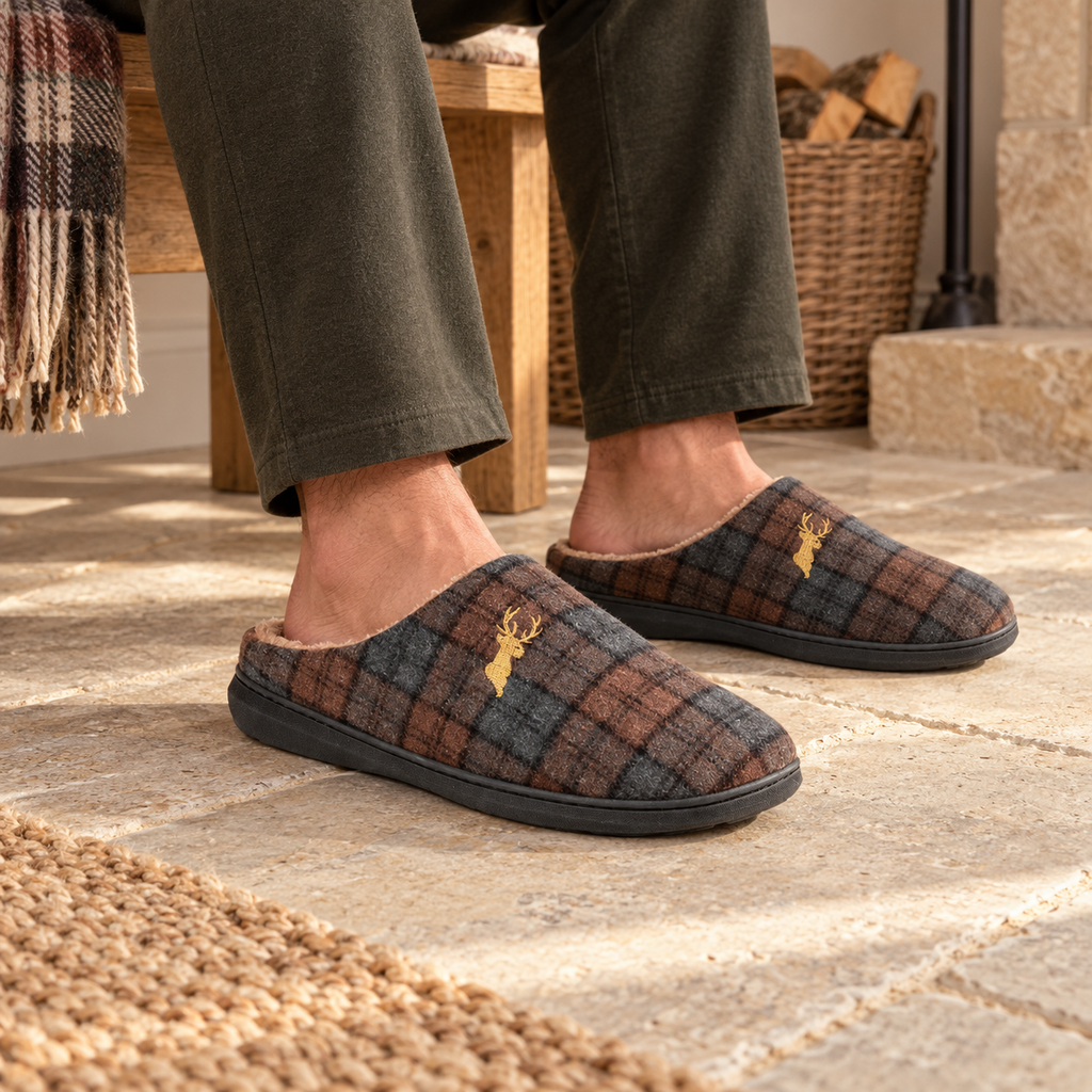 Bamburgh Checked Mule Slipper