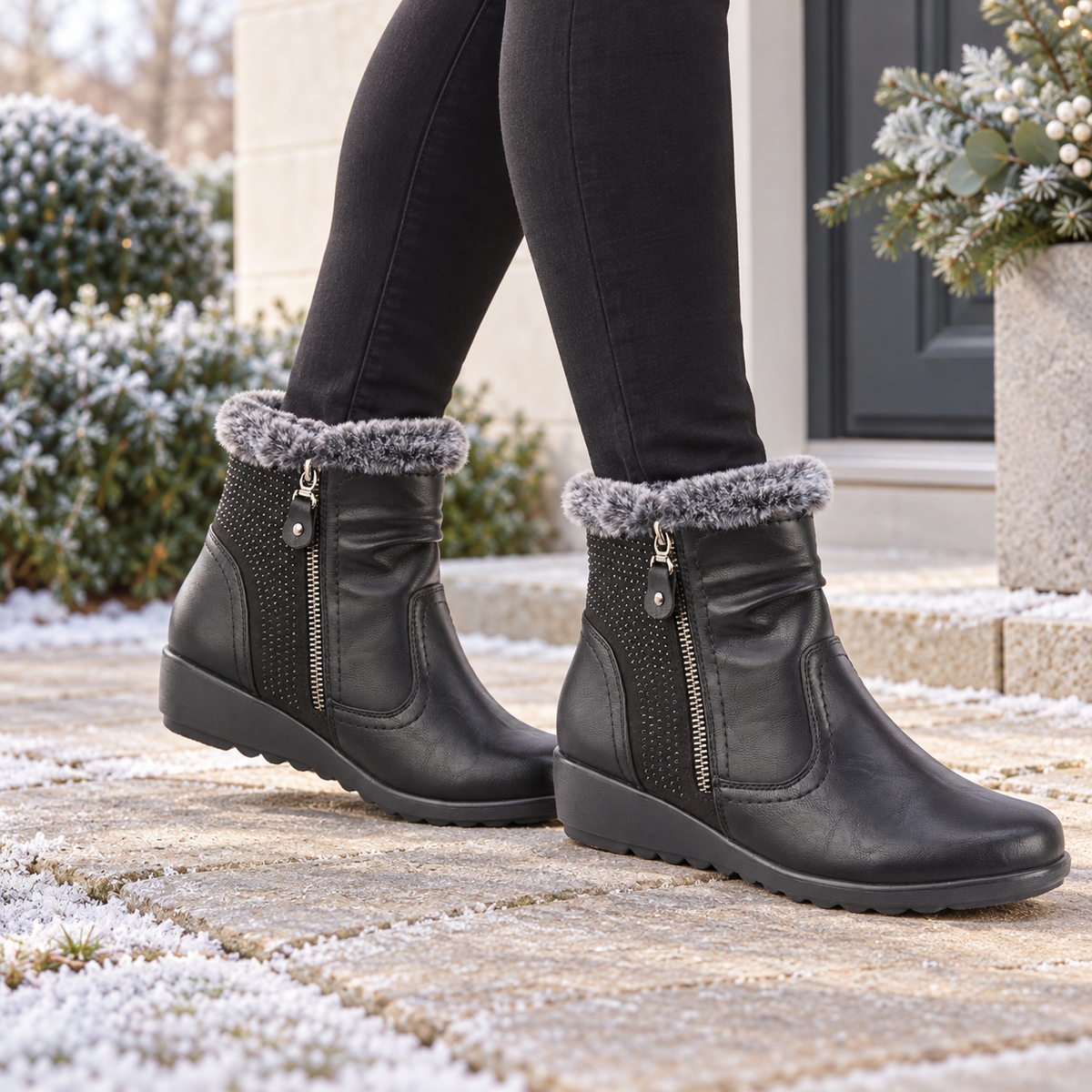 Basil Wedge Ankle Boots