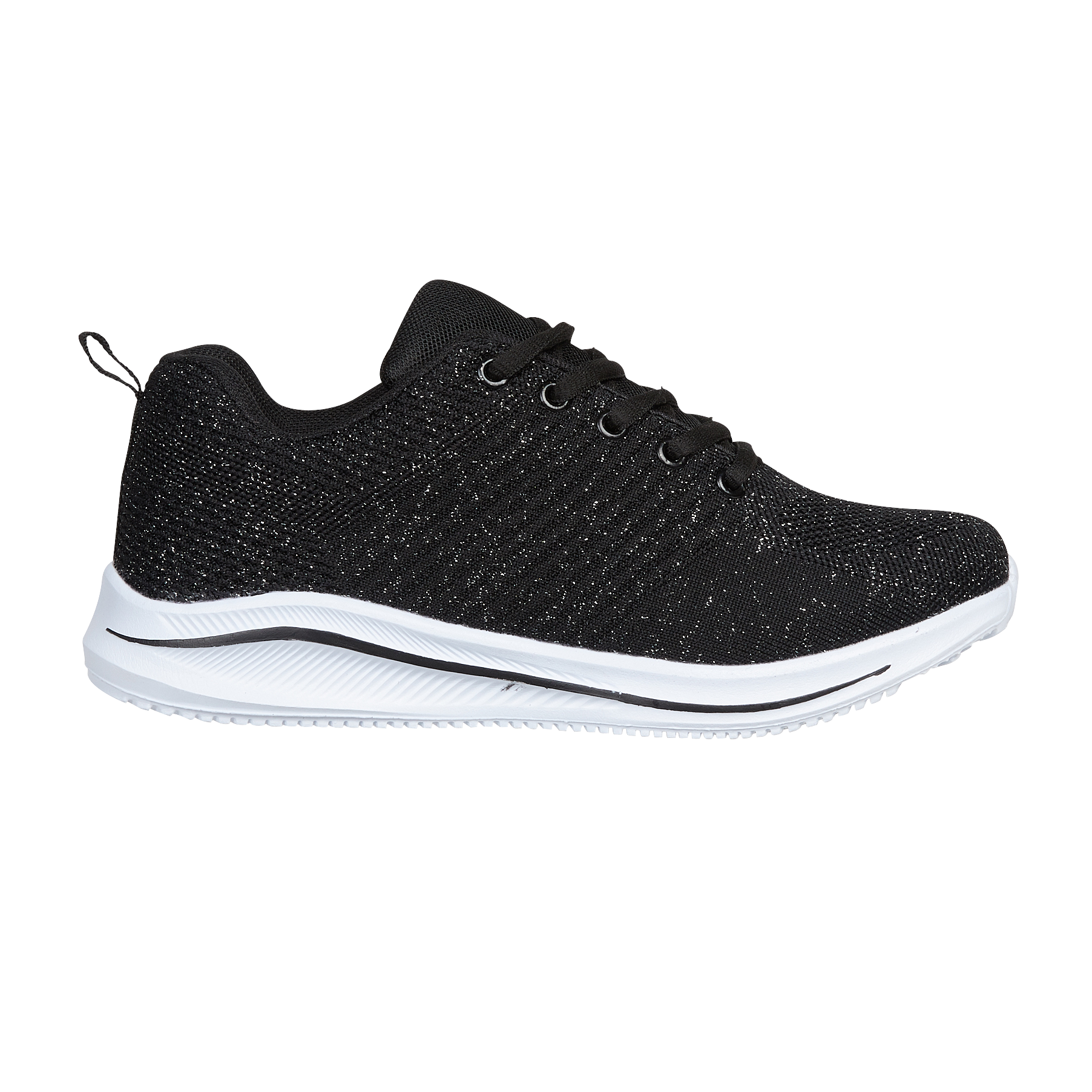 Side black lace up knitted trainer  with white sole California Urban Jacks 