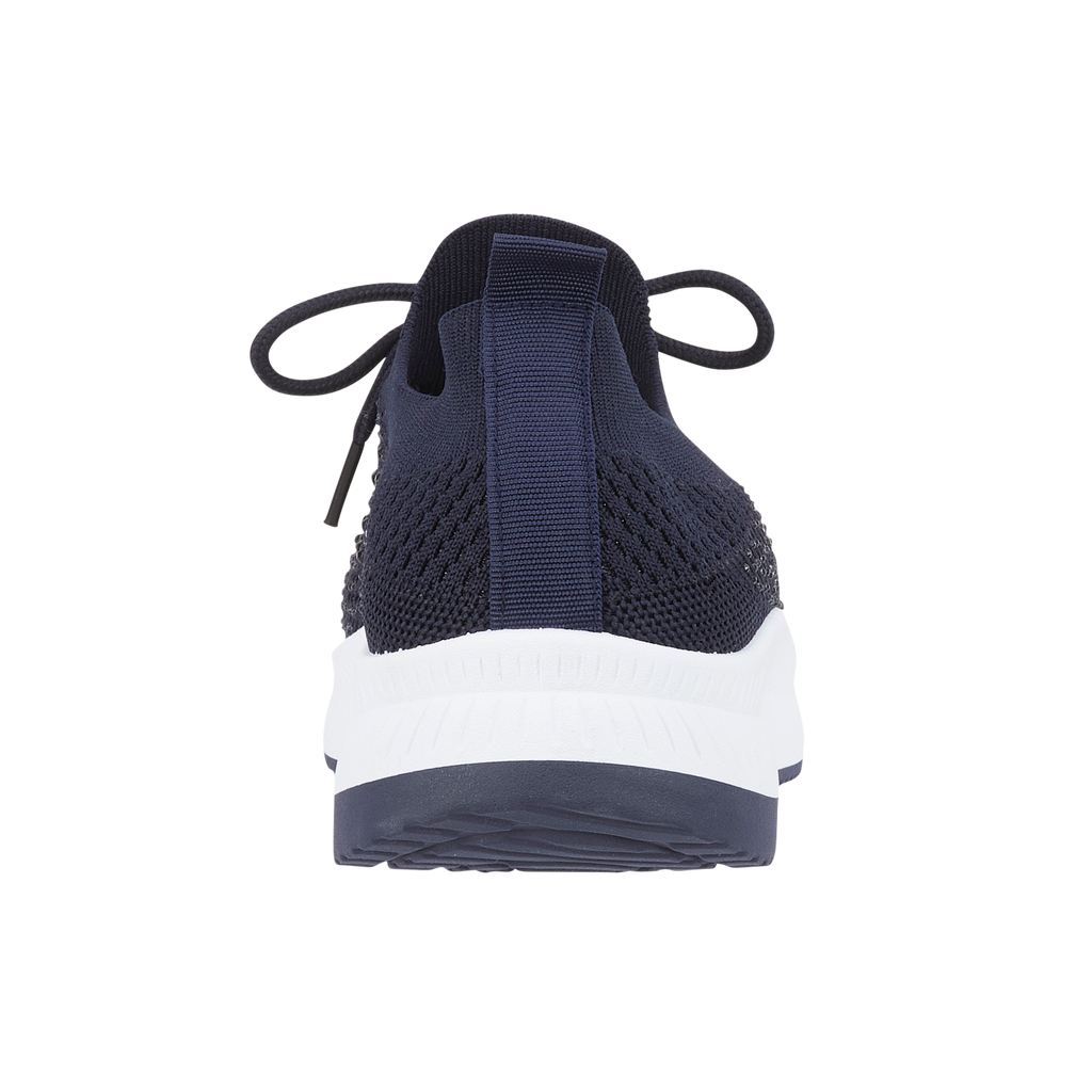 Heel Navy blue lace up trainer heel on white sole Calypso Navy Urban Jacks