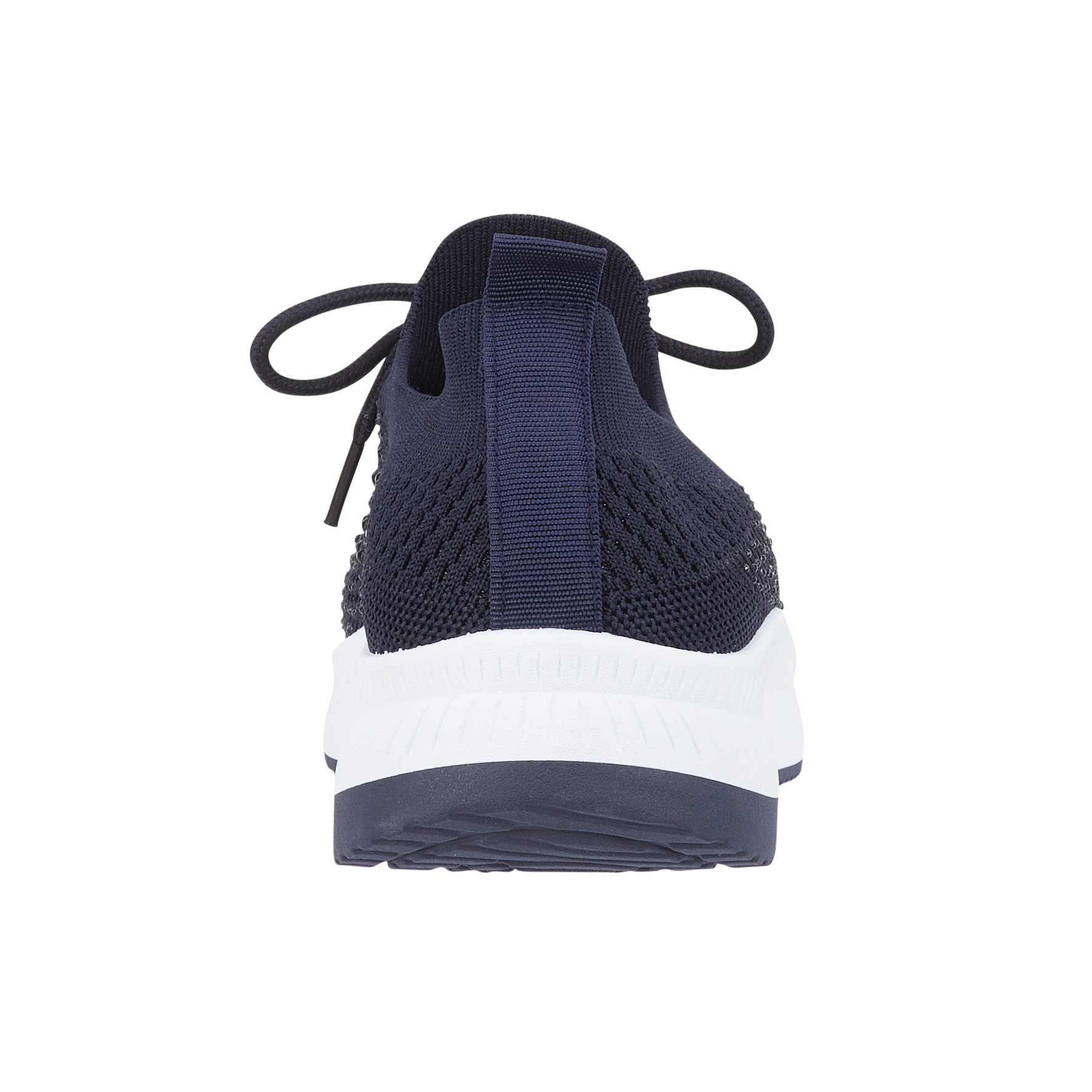 Heel Navy blue lace up trainer heel on white sole Calypso Navy Urban Jacks