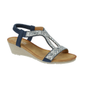 Navy wedge sandal with embellishments Cape Verde JO & JOE Collection