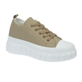 Front ladies chunky lace up trainer taupe Chicago Urban Jacks 