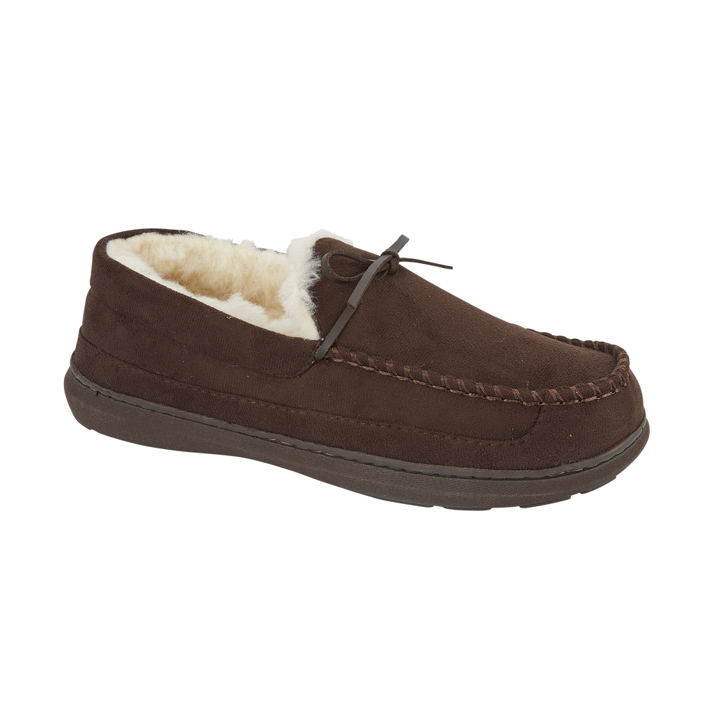 Cranford Fur Lined Moccasin Slippers