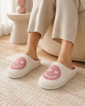 Cheerful Cream Borg Mule Slippers