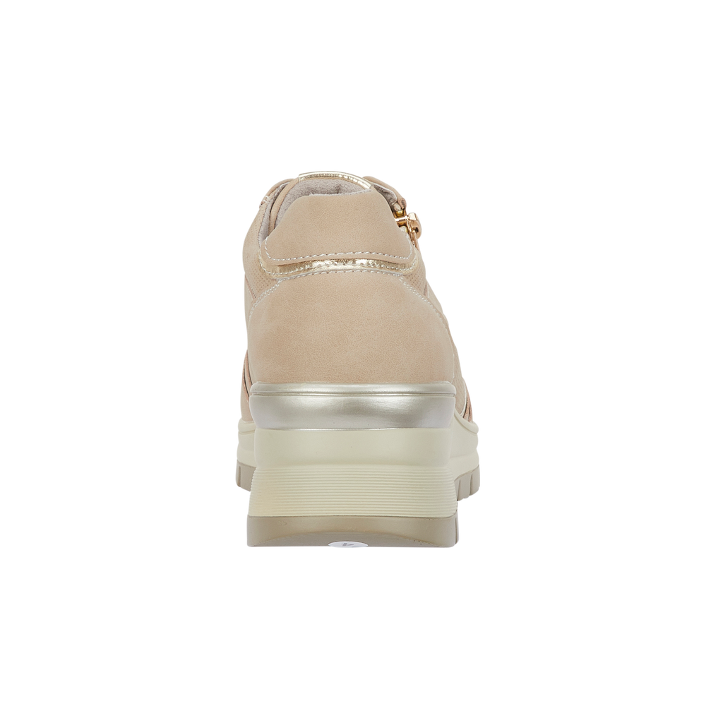 Beige trainer sporty wedge heel Dawlish Shoes by Emma 