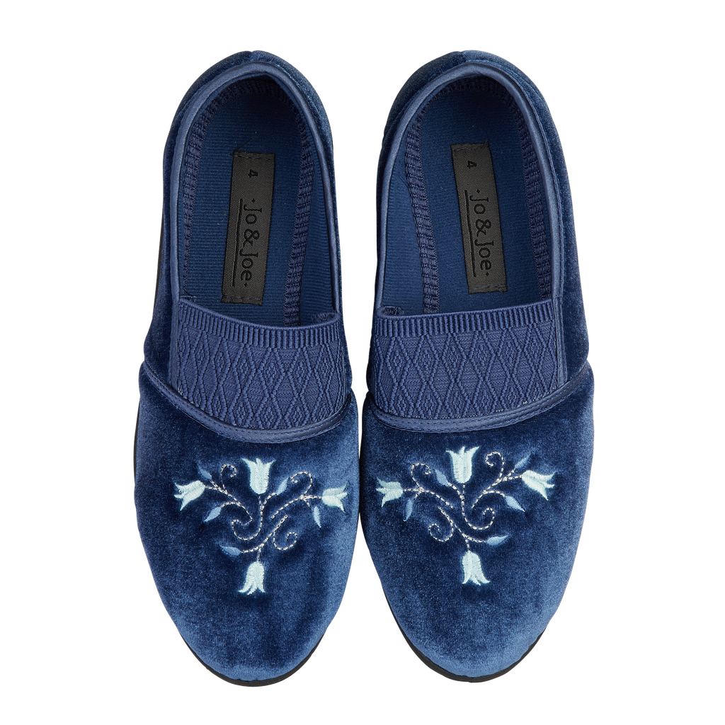 Enid Wide Fit Embroidered Slippers