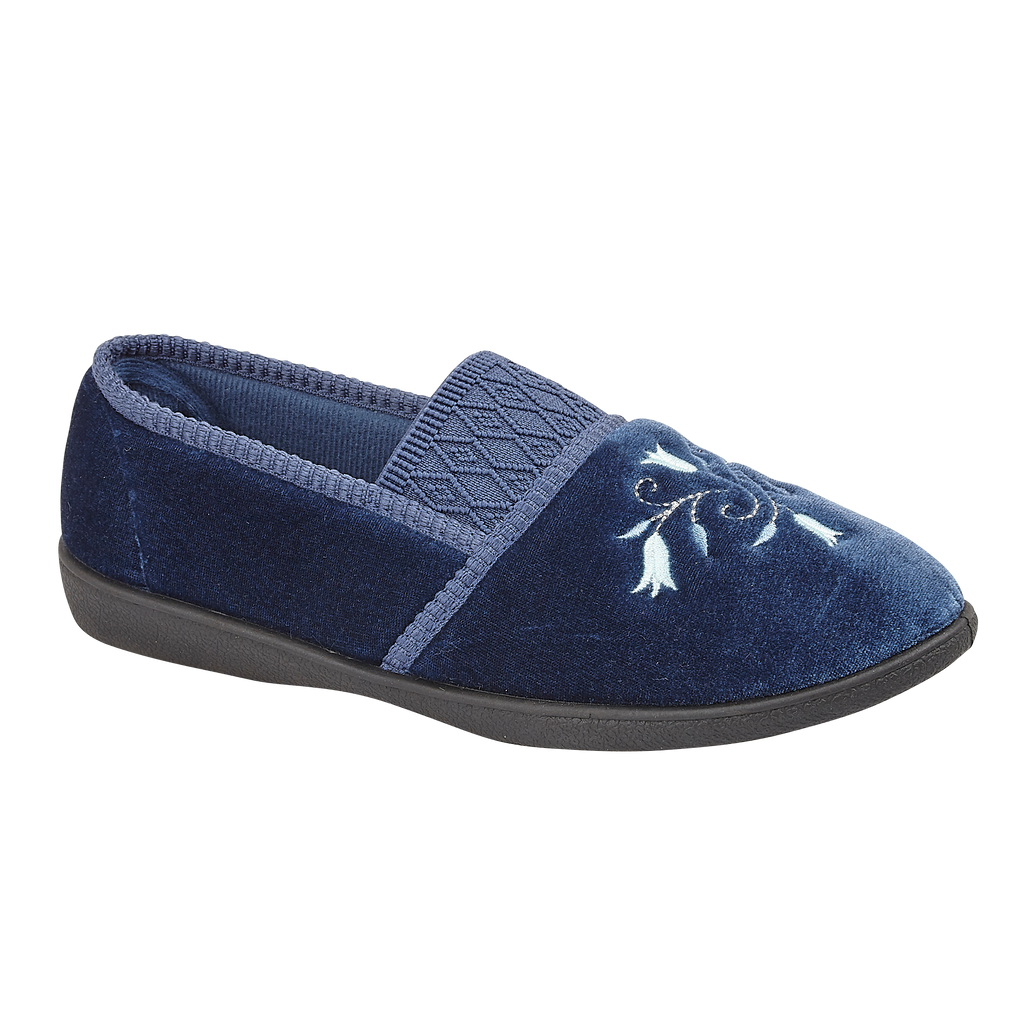 Enid Wide Fit Embroidered Slippers