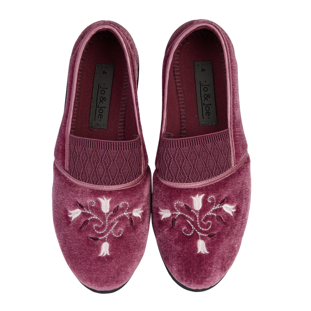 Enid Wide Fit Embroidered Slippers