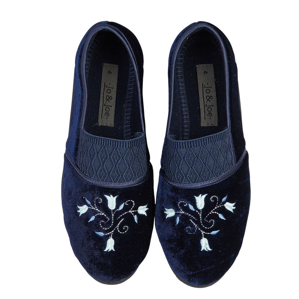 Enid Wide Fit Embroidered Slippers