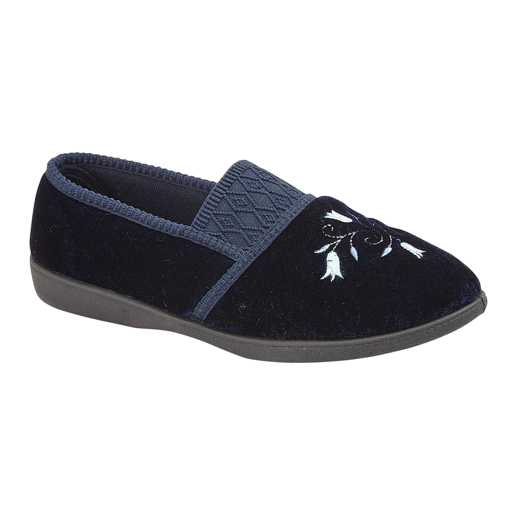 Enid Wide Fit Embroidered Slippers