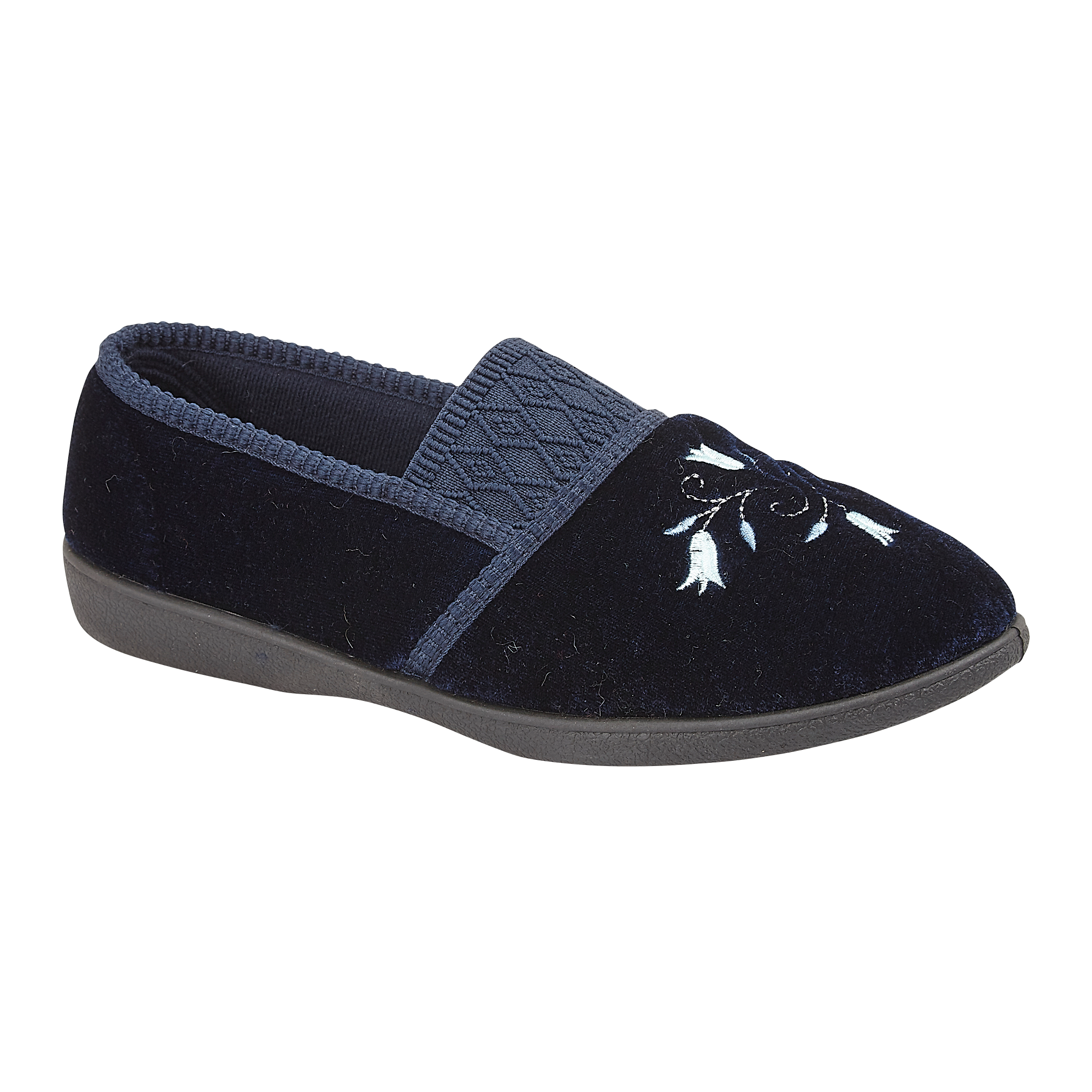Enid Wide Fit Embroidered Slippers