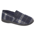 Fife Navy Checked Twin Gusset Slippers