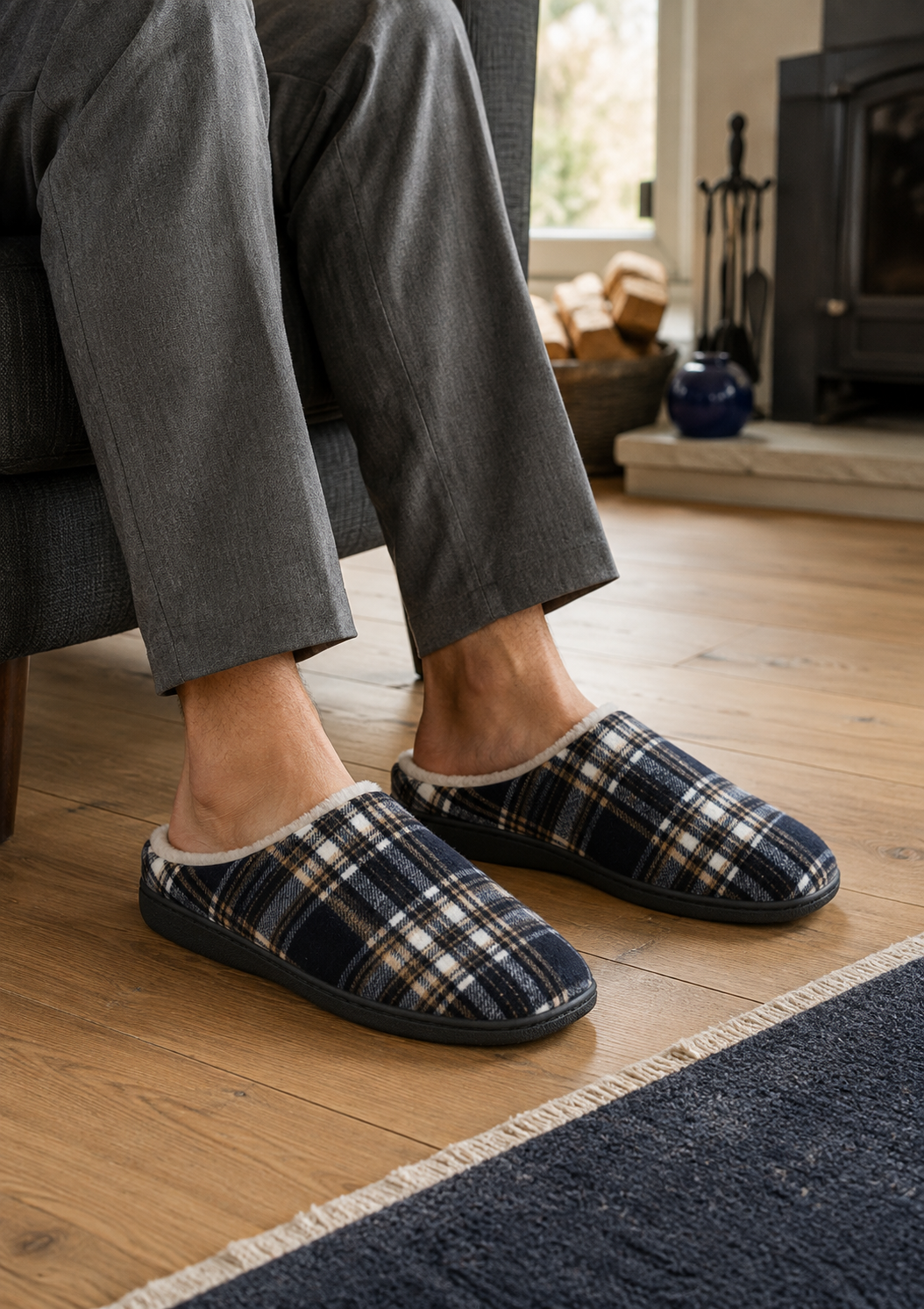 Falkirk Checked Mule Slippers
