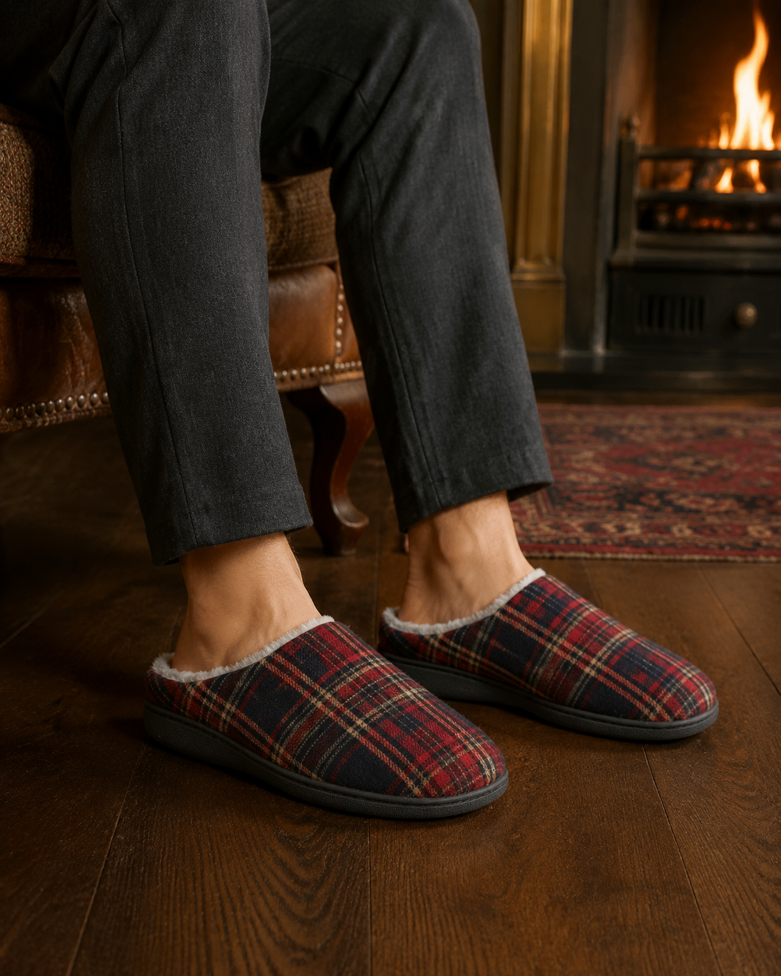 Falkirk Checked Mule Slippers