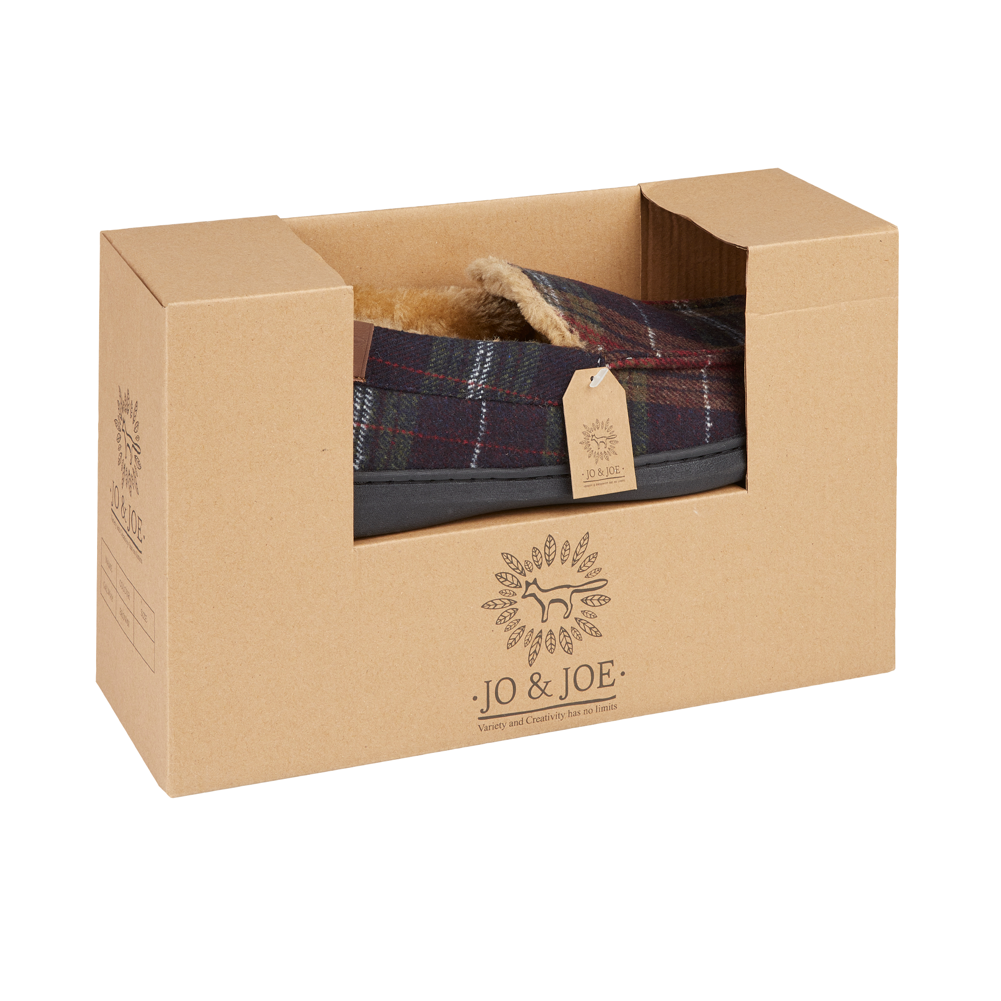 Galway Brown Checked Moccasin Slippers