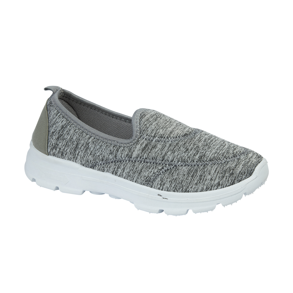 Front Ladies slip on trainer Grey with white sole Georgia Urban Jacks 