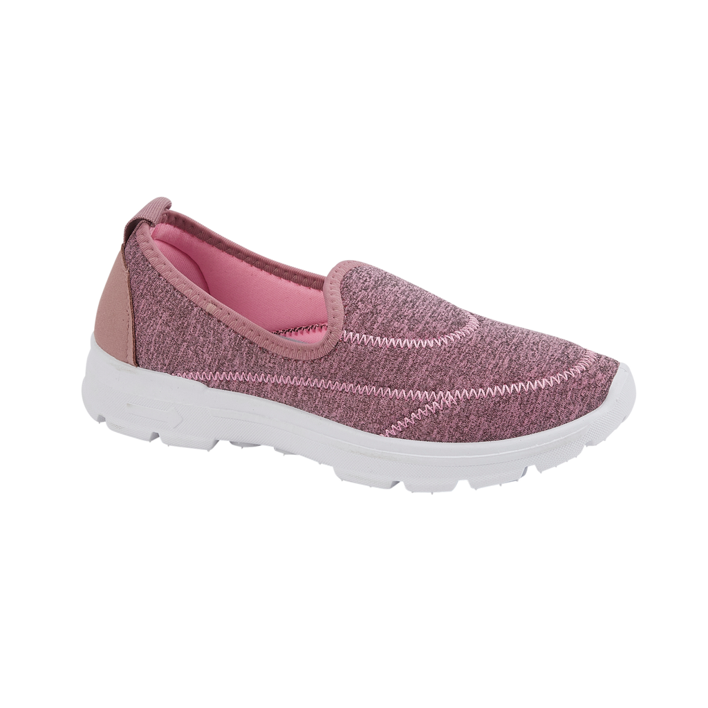 Front ladies pink slip on trainer with white sole Georgia Urban Jacks 