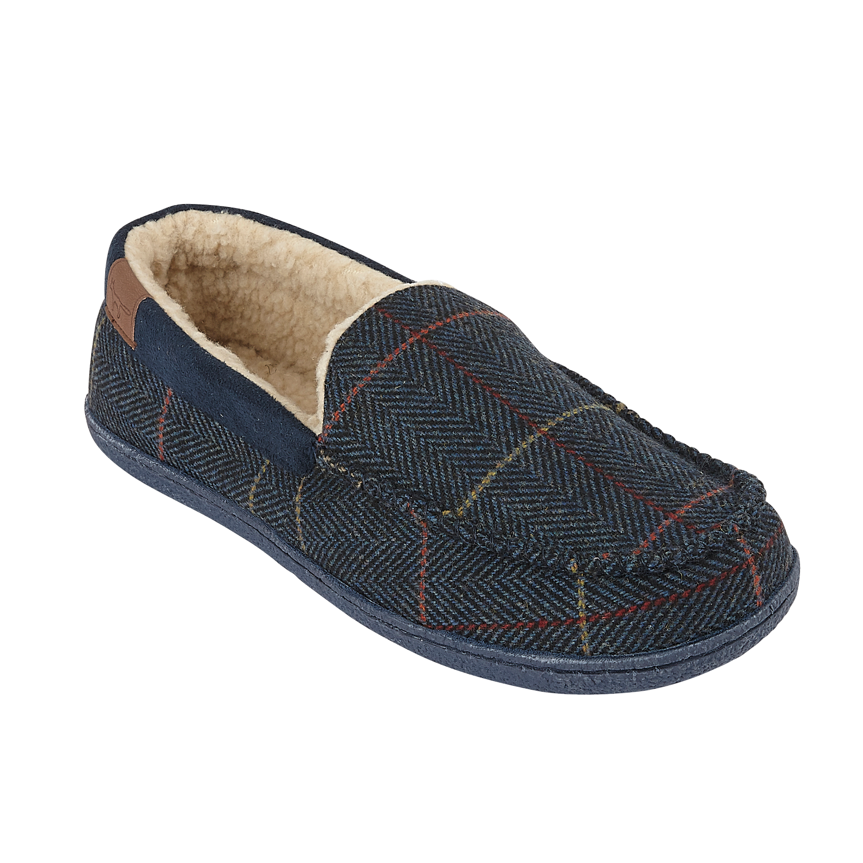 Glengarry Brown Tweed Moccasin Slippers