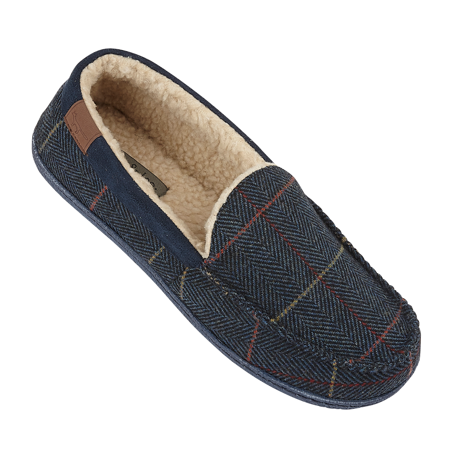 Glengarry Brown Tweed Moccasin Slippers