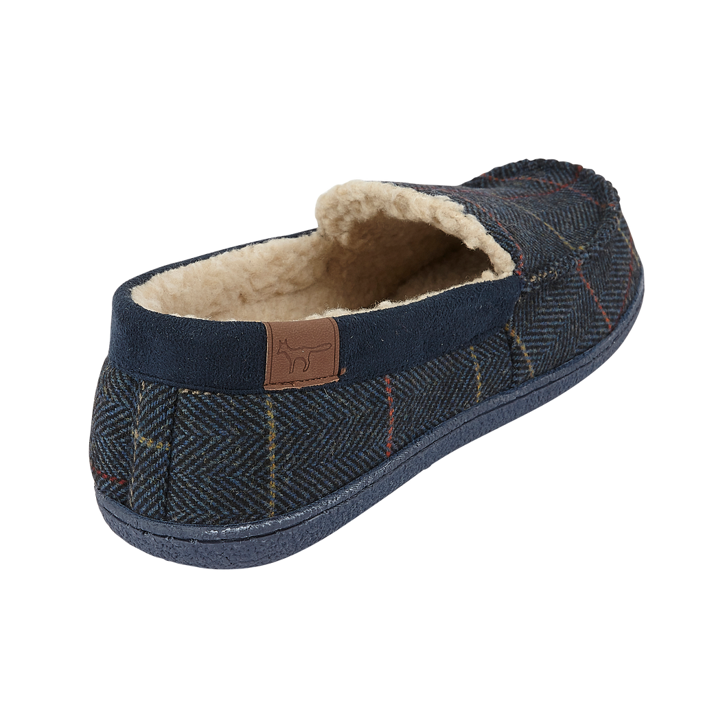 Glengarry Brown Tweed Moccasin Slippers