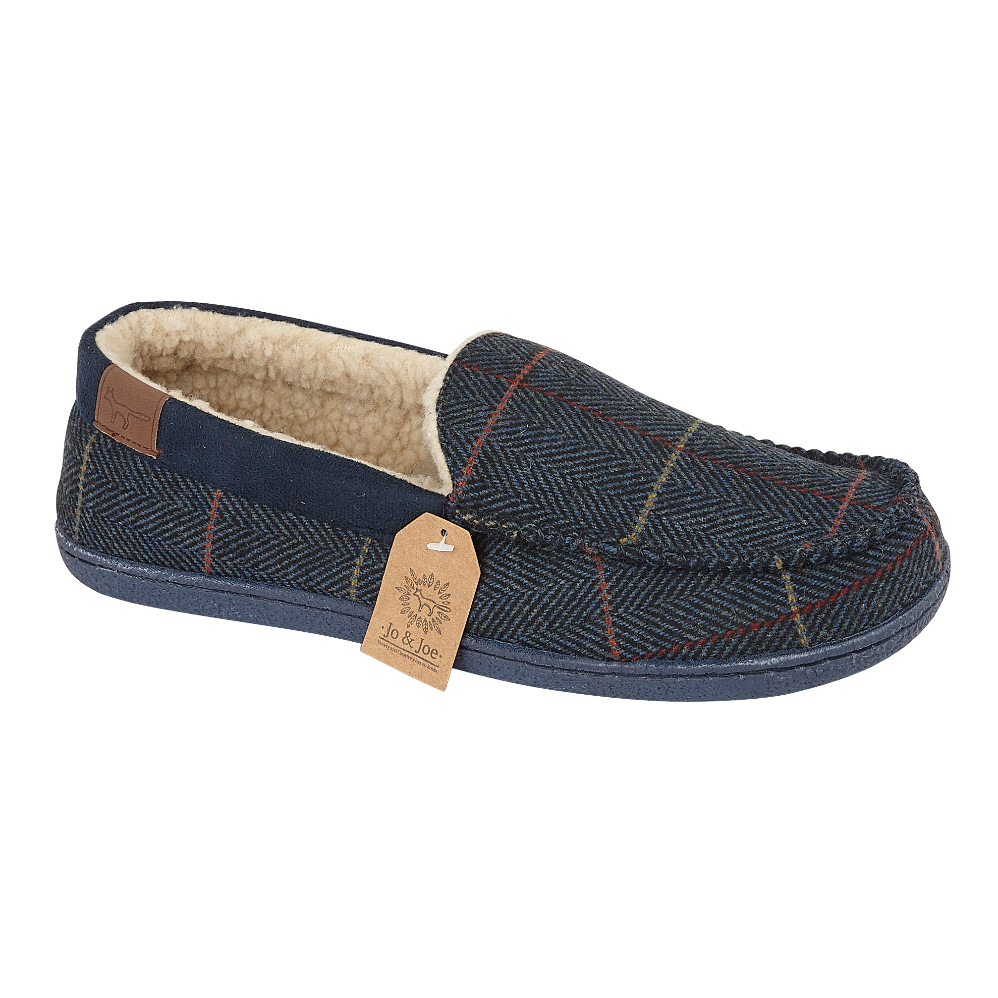 Glengarry Brown Tweed Moccasin Slippers