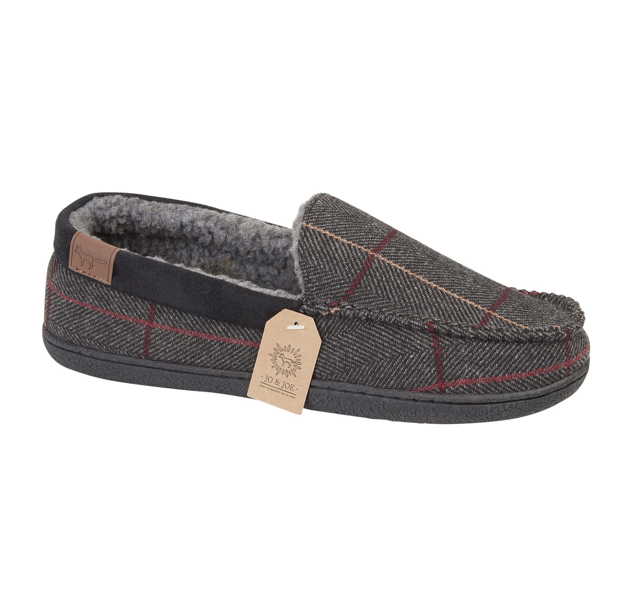 Glengarry Brown Tweed Moccasin Slippers