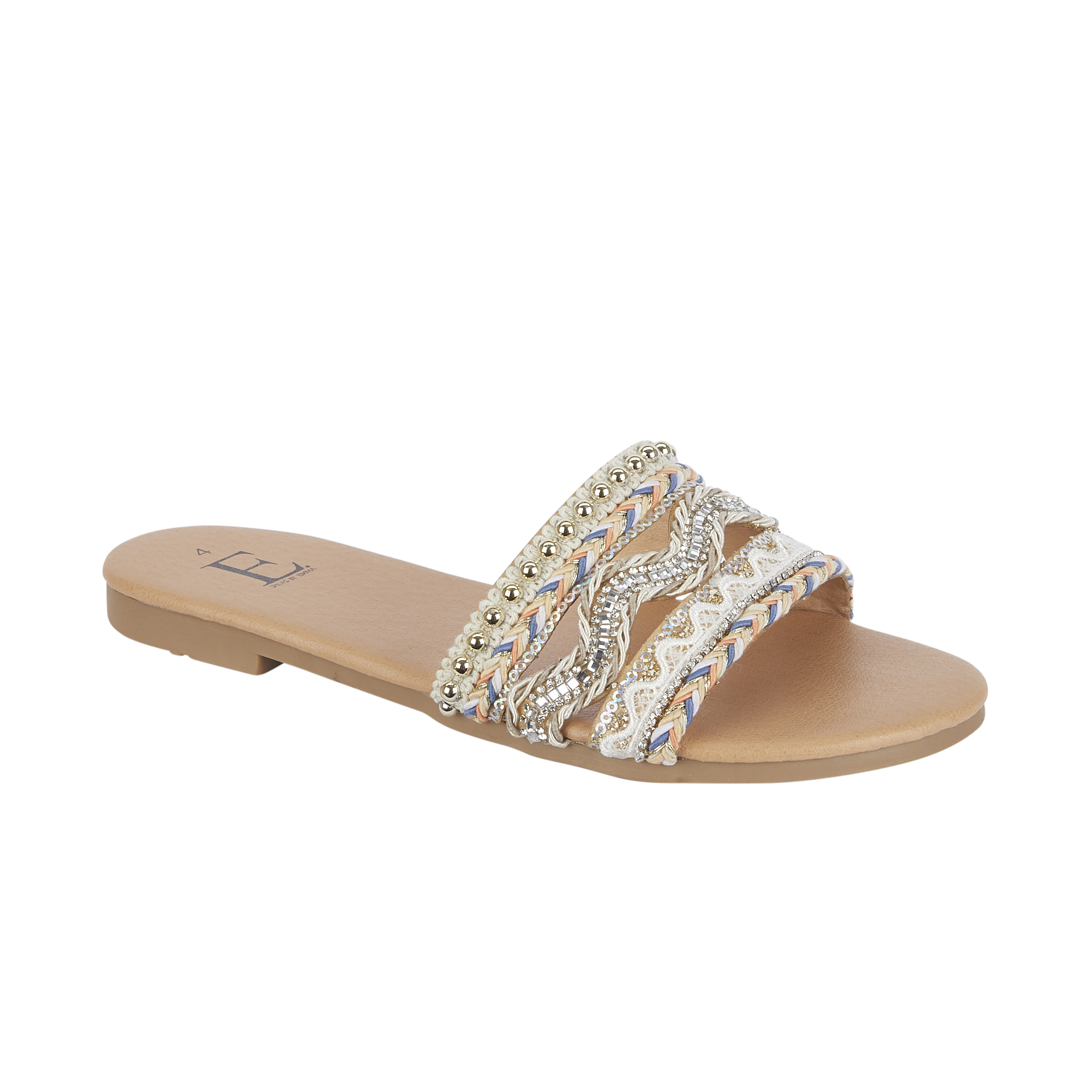 Beige sandal with decorative straps Gypsy Shoes By Emma