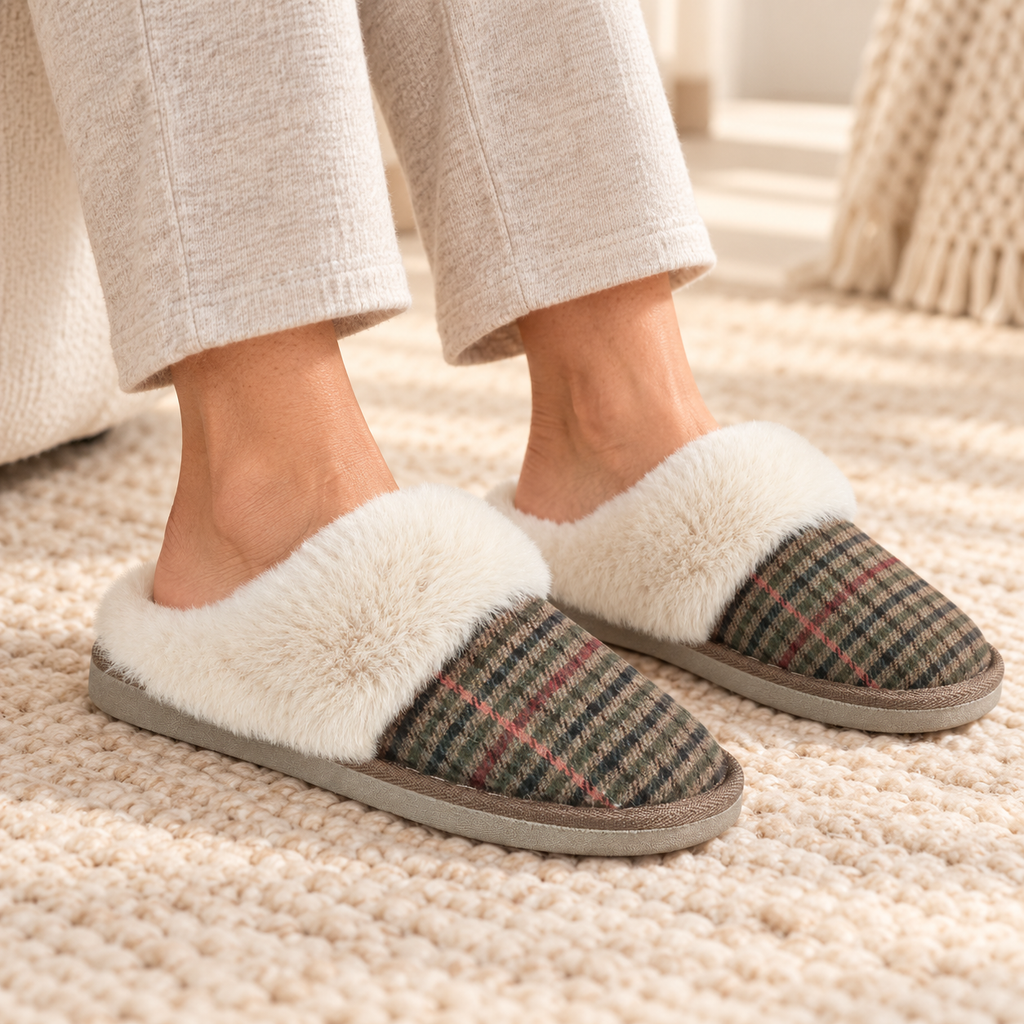 Gretna Faux Fur Mule Slippers