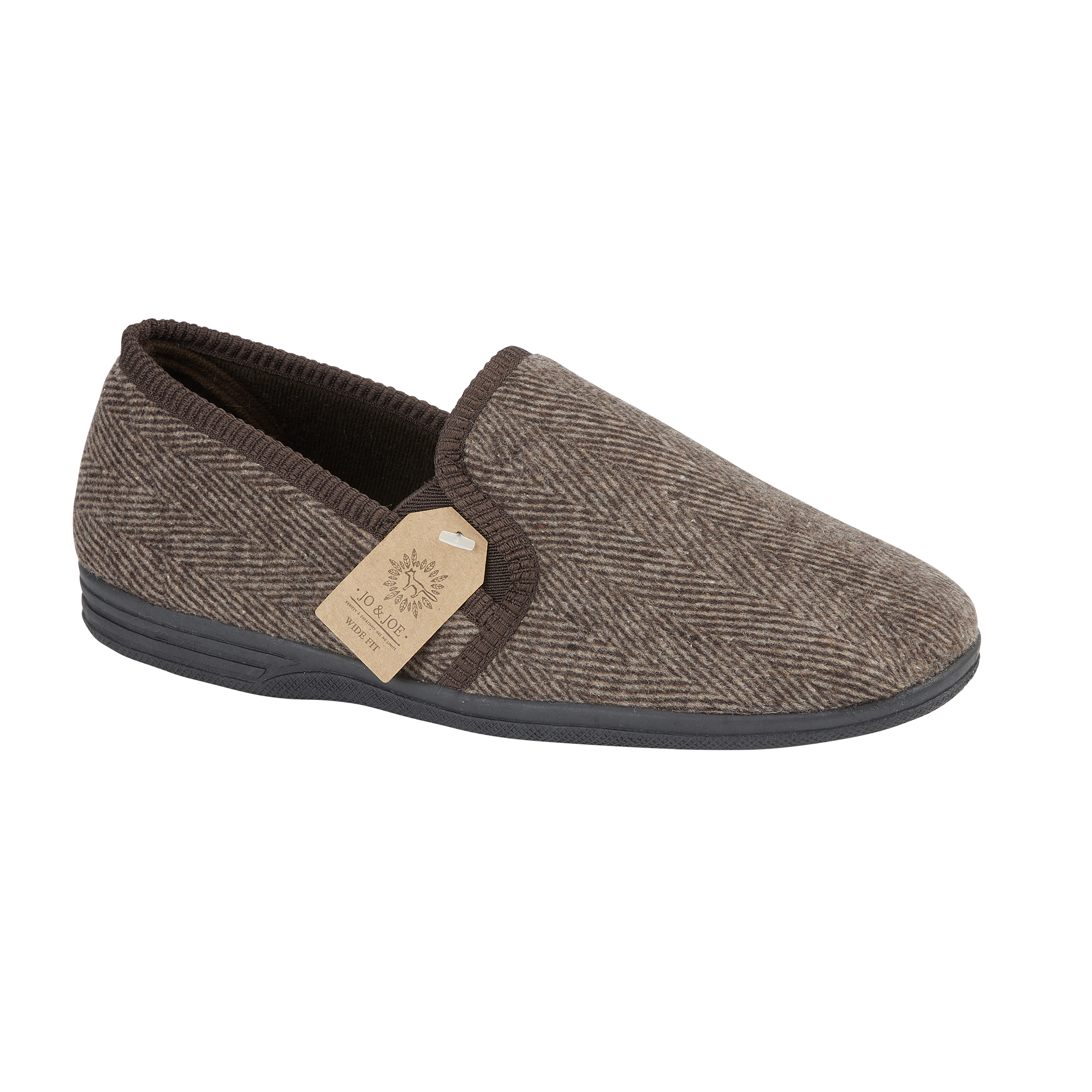 Haig Brown Patterned Wide Fit Slippers