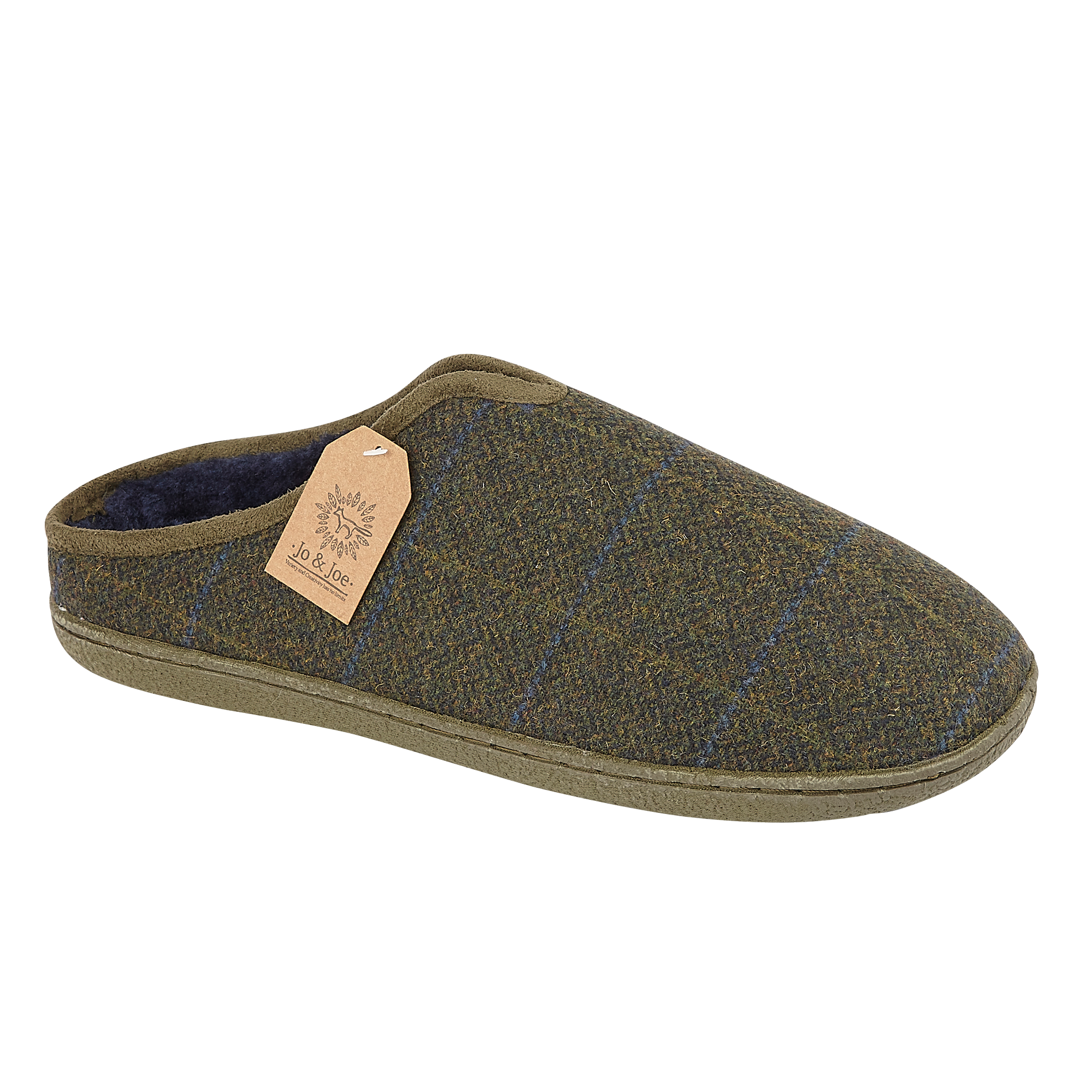 Hamish Dark Brown Tweed Mule Slippers