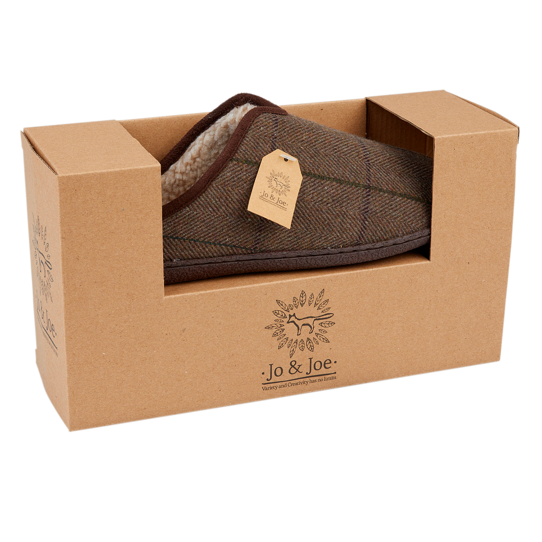 Hamish Dark Brown Tweed Mule Slippers