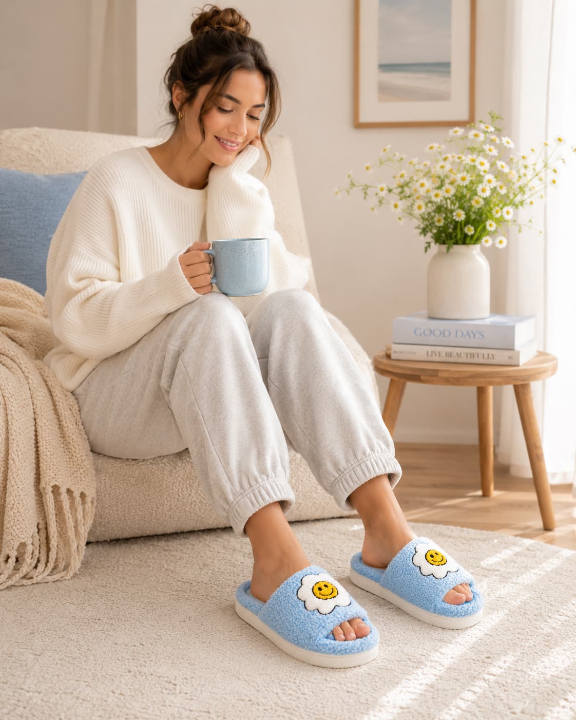 Happy Borg Open Toe Sliders