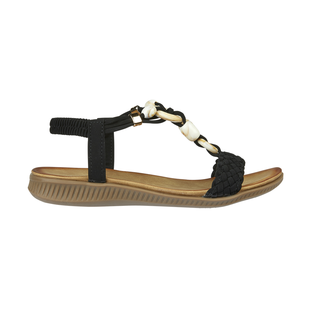 Ibiza Black Flat Sandals