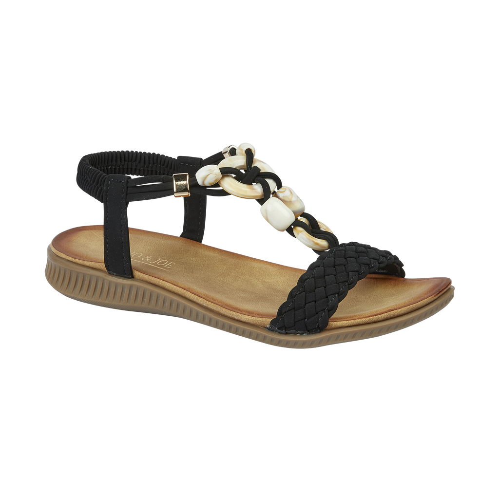 Ibiza Black Flat Sandals