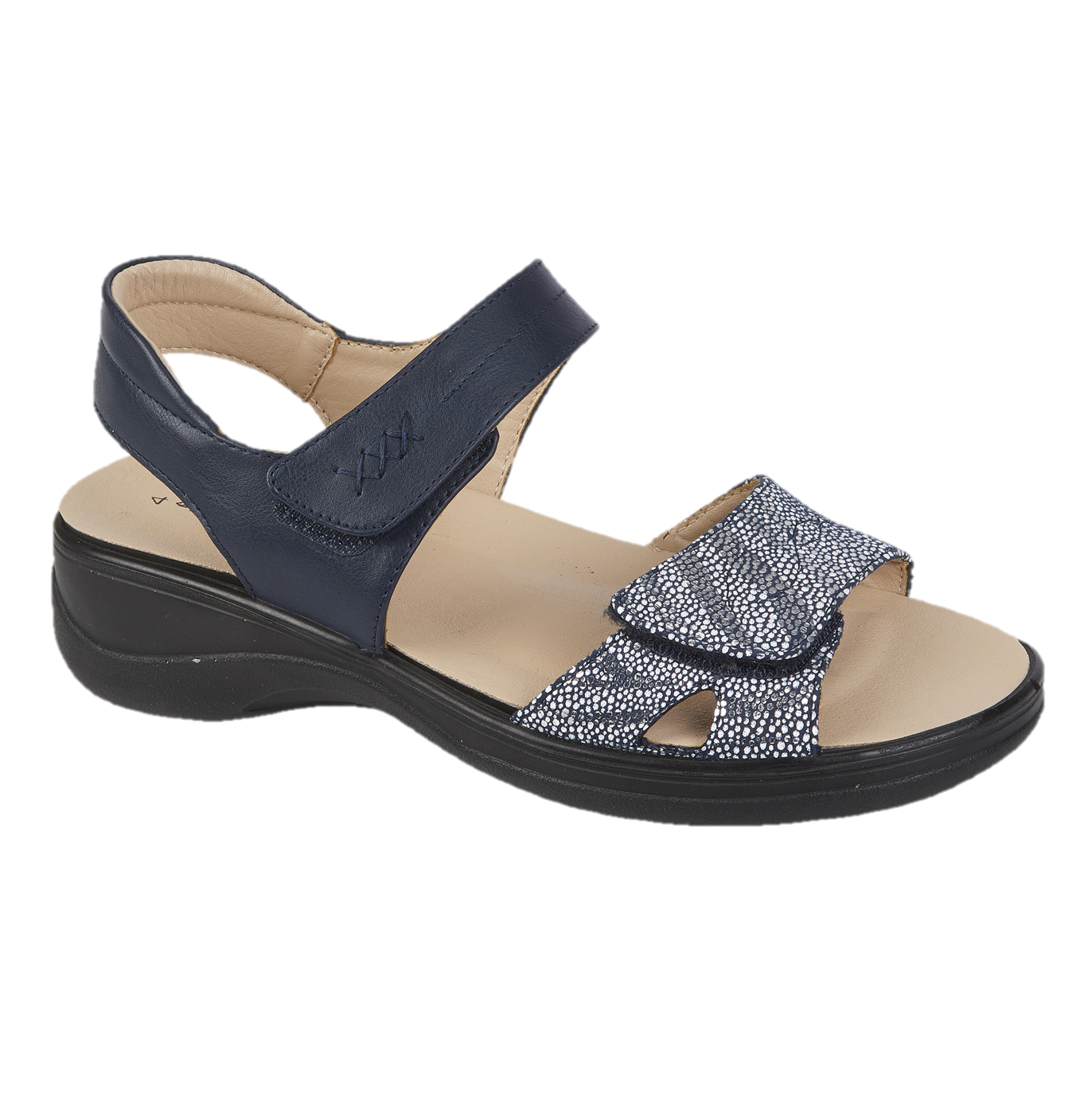 Iris Ladies Beige Low Profile Wide Fitting Sandals