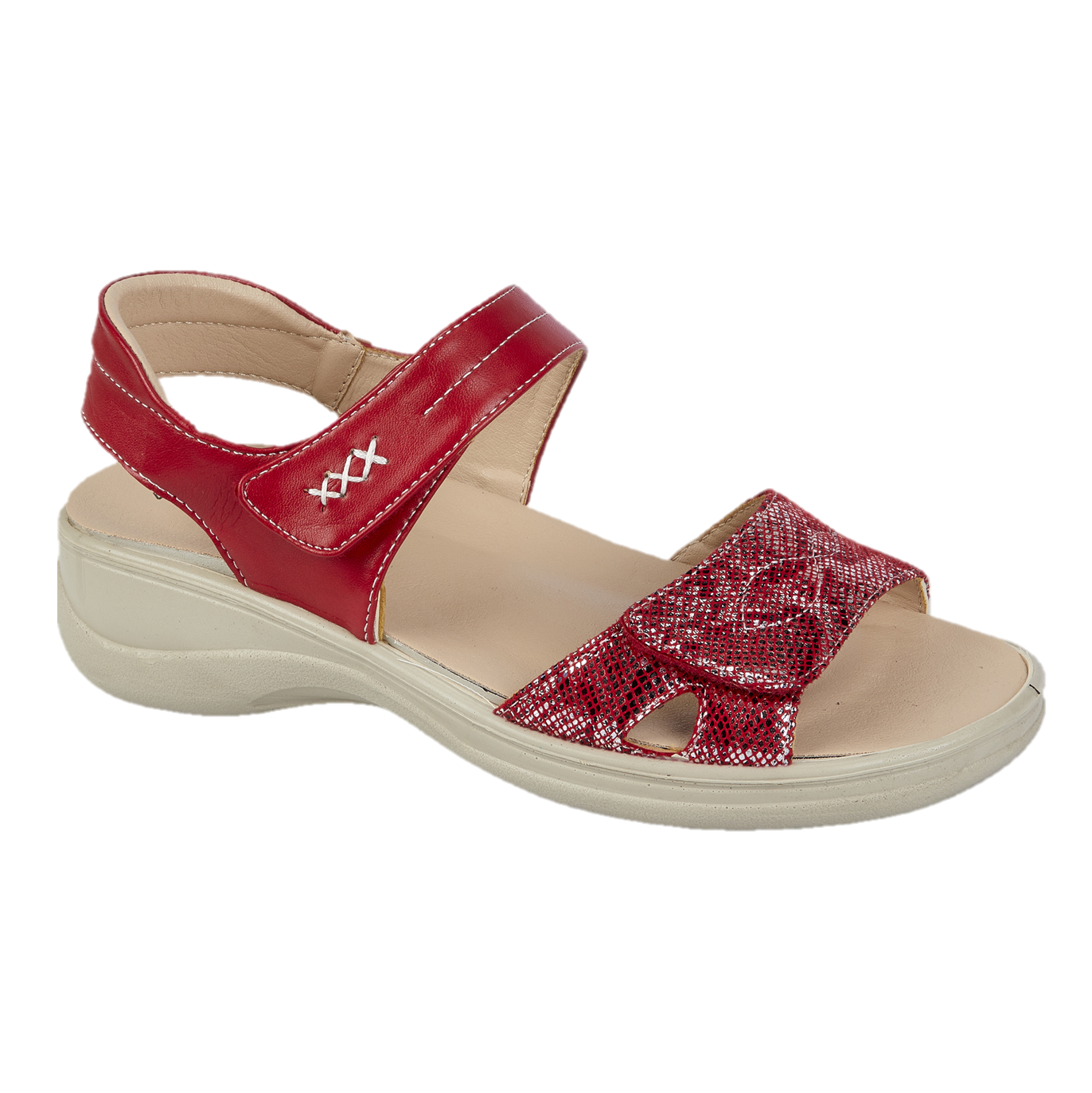 Iris Ladies Beige Low Profile Wide Fitting Sandals