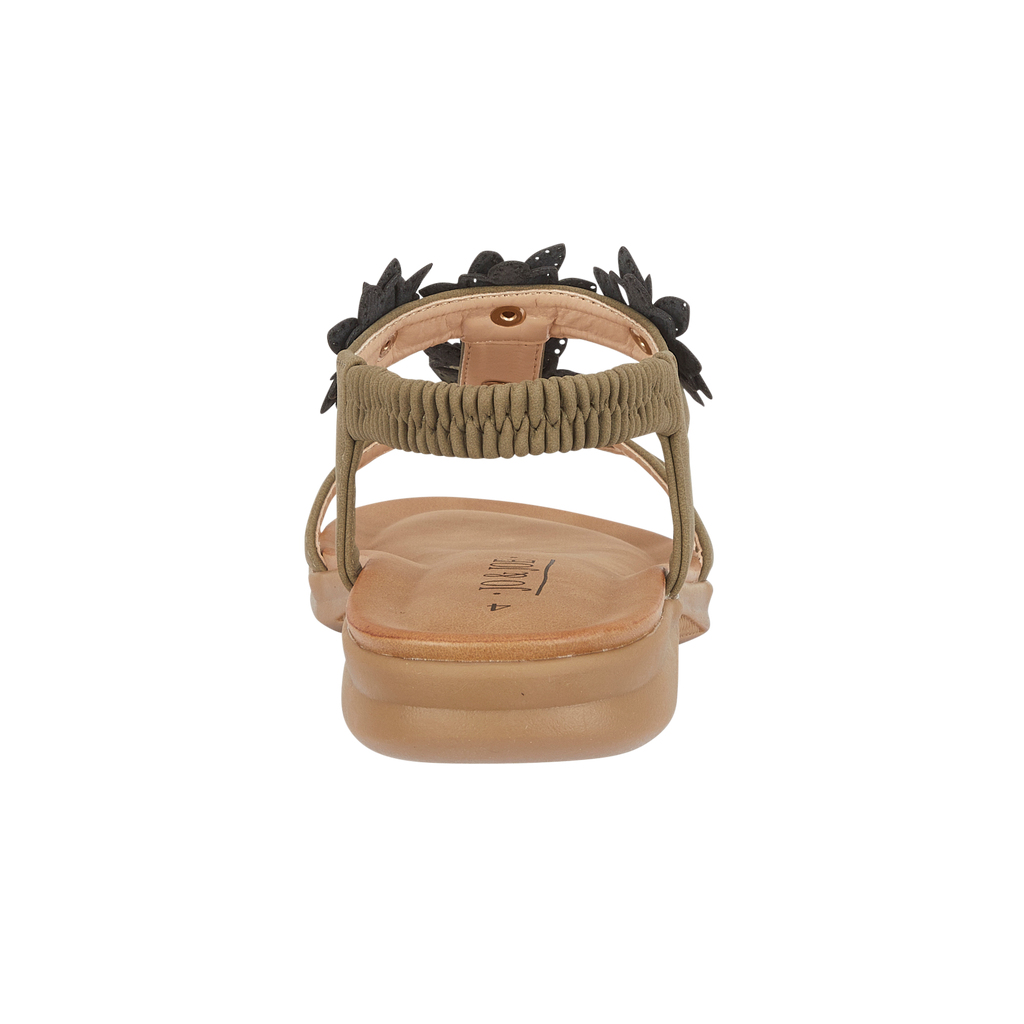 Khaki elasticated heel flat sandal Jaipur JO & JOE