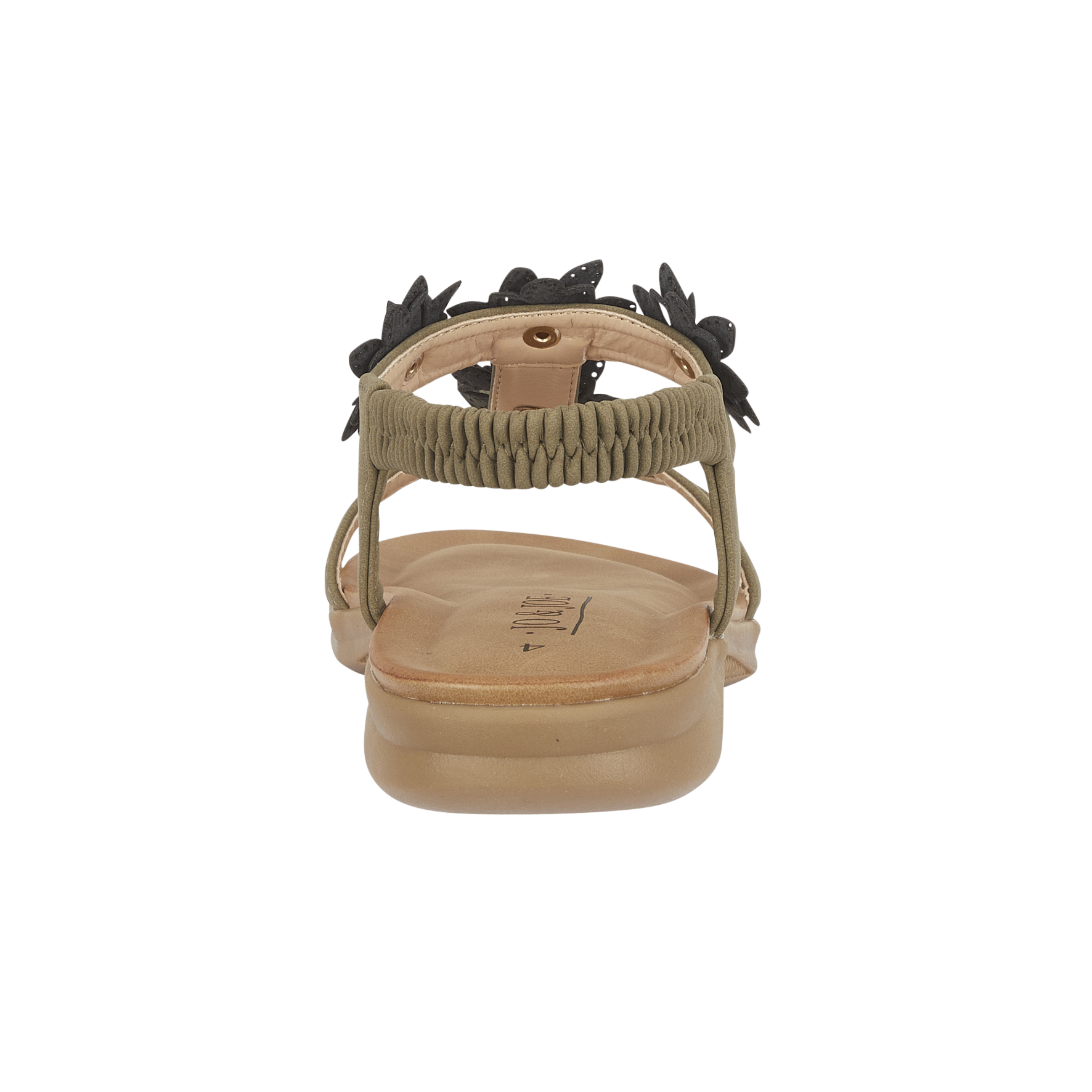 Khaki elasticated heel flat sandal Jaipur JO & JOE