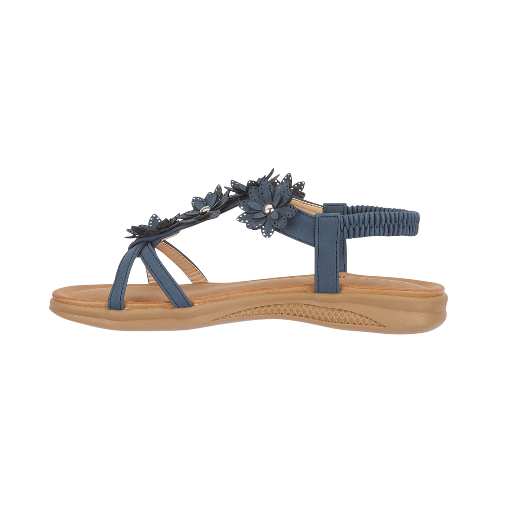 Navy blue sandal with floral design Jaipur JO & JOE